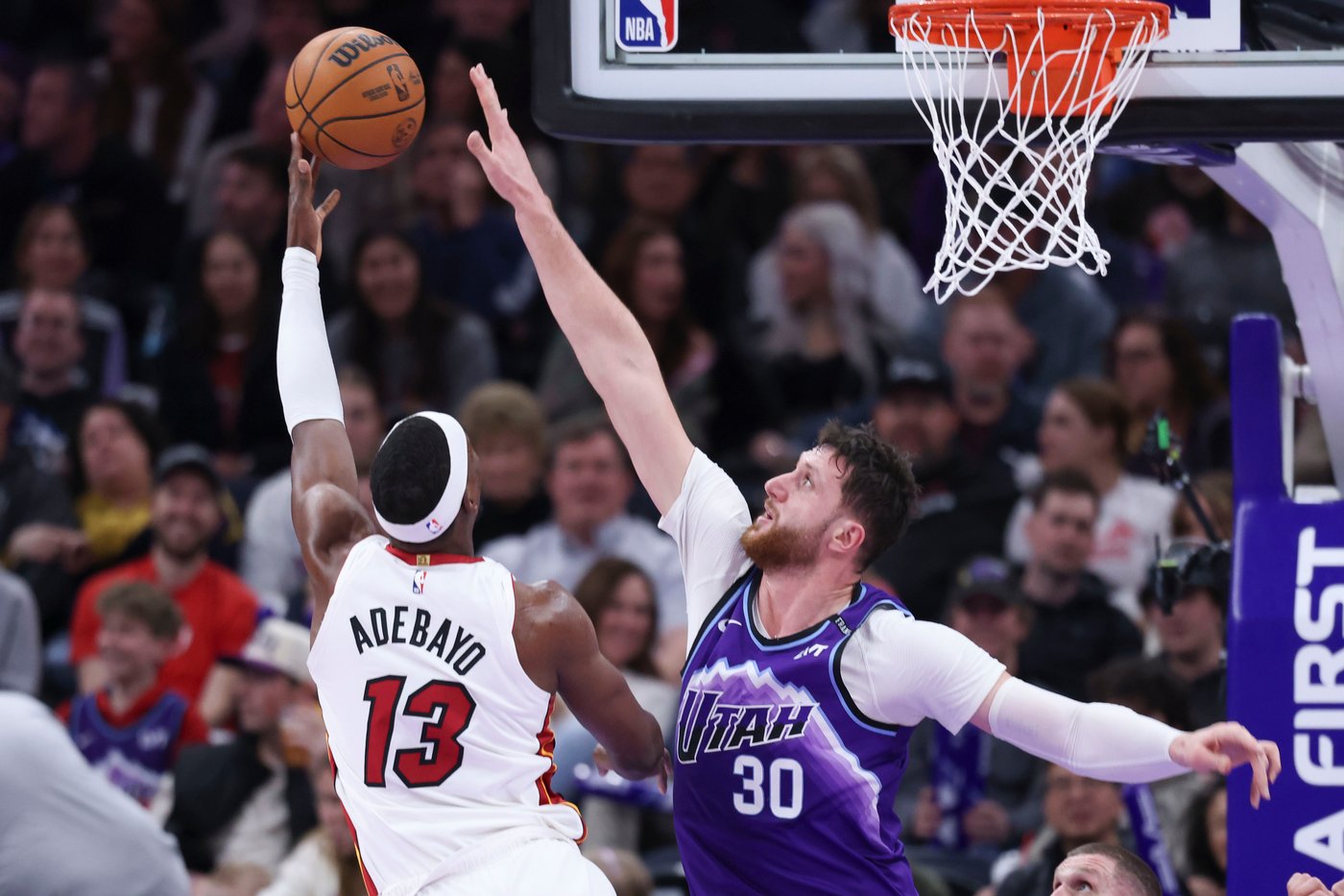 Adebayo’s 26 points and 15 rebounds lead Heat to dominant 147-116 win over Jazz
