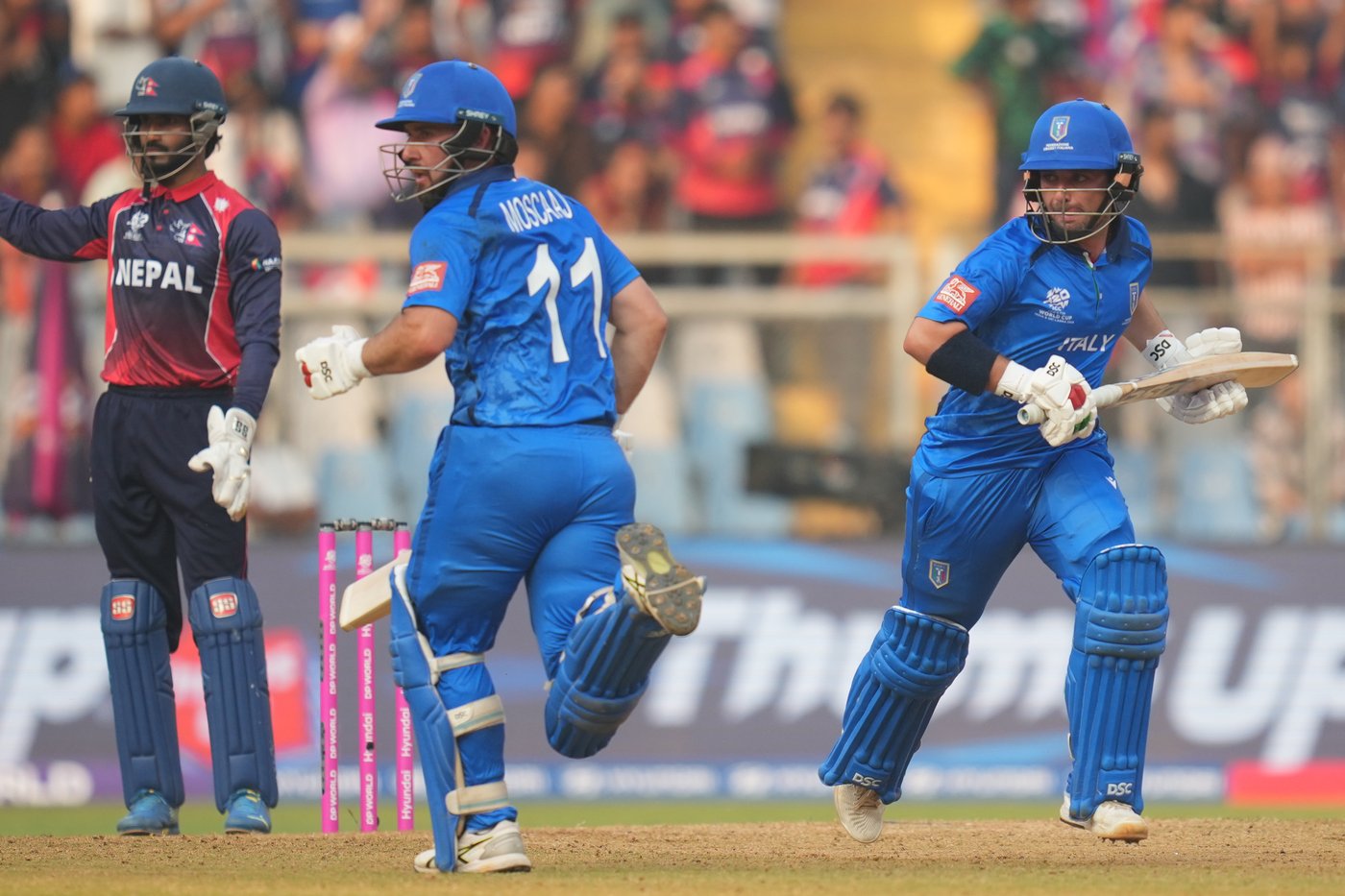 Historic cricket win for Italy at T20 World Cup and Sri Lanka eases past Oman